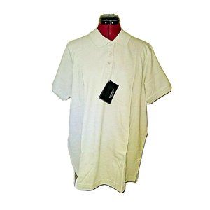 UltraClub Womens Polo Shirt Size 2XL Silver Classic Pique Side Split